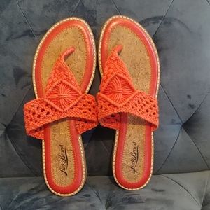 Lucky Brand crochet flip flops